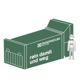 Stationäre Presse mit Koppelbehälter Degenkolbe Recycling GmbH